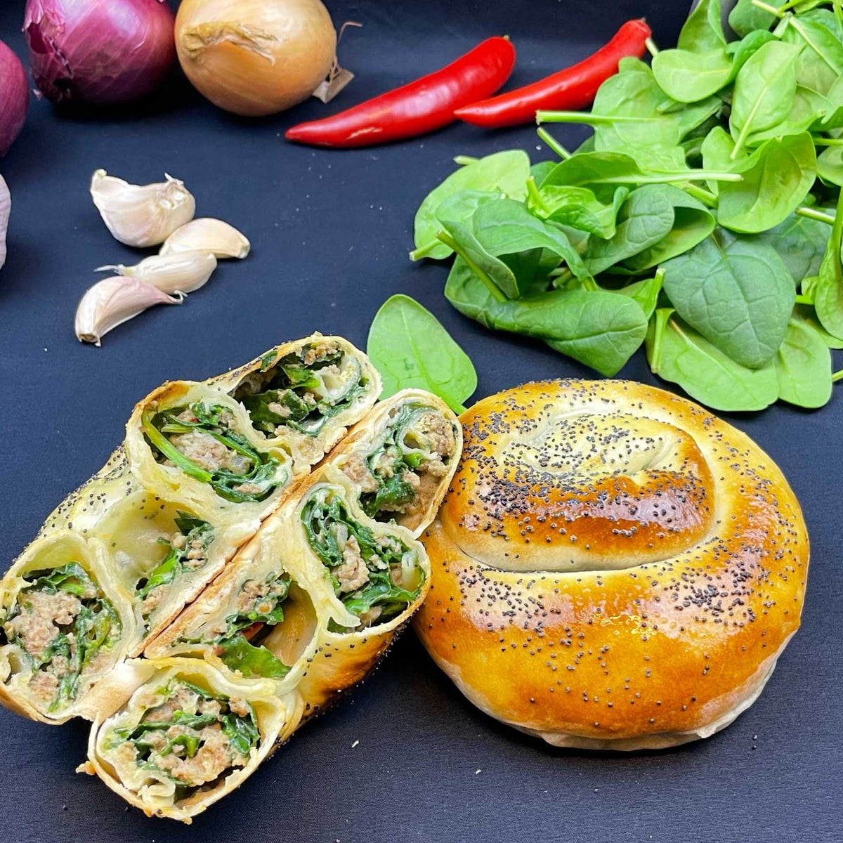 2 x Sultan Boreks (beef and spinach) (bake at home)